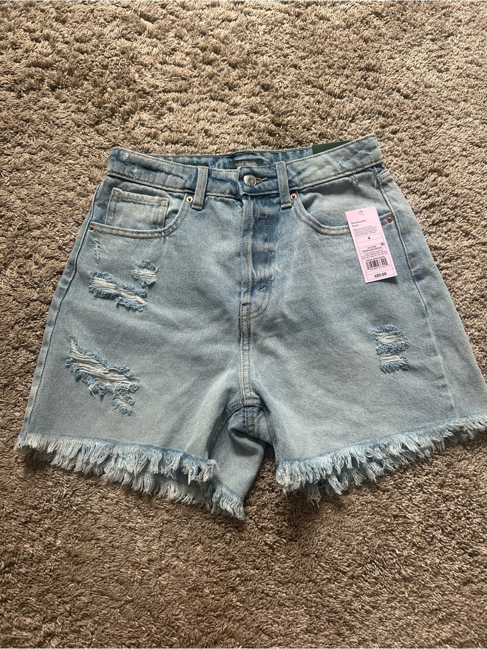 wild fable women’s Light Wash Distressed Denim Shorts